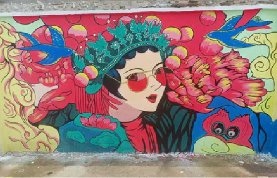 弥渡墙体彩绘-网红墙