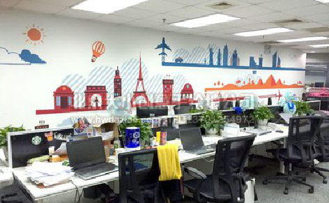 弥渡教你设计办公室墙绘的方法。