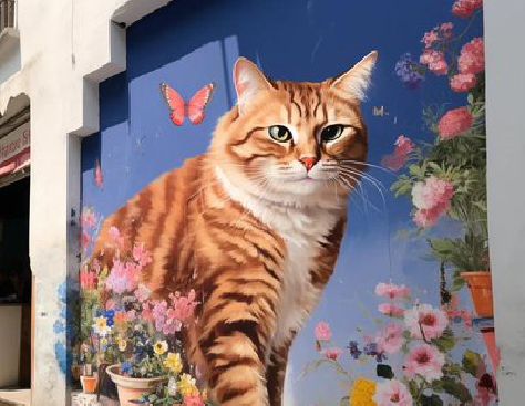 弥渡自己绘制有个性的手绘墙