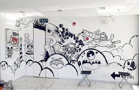 弥渡手绘墙并非传统涂鸦。